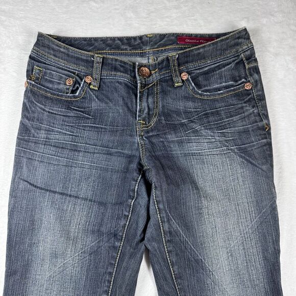 7 For All Mankind Classic Flare Jeans SZ 28 Denim Pants Ladies Dark Wash Stretch - Picture 3 of 14